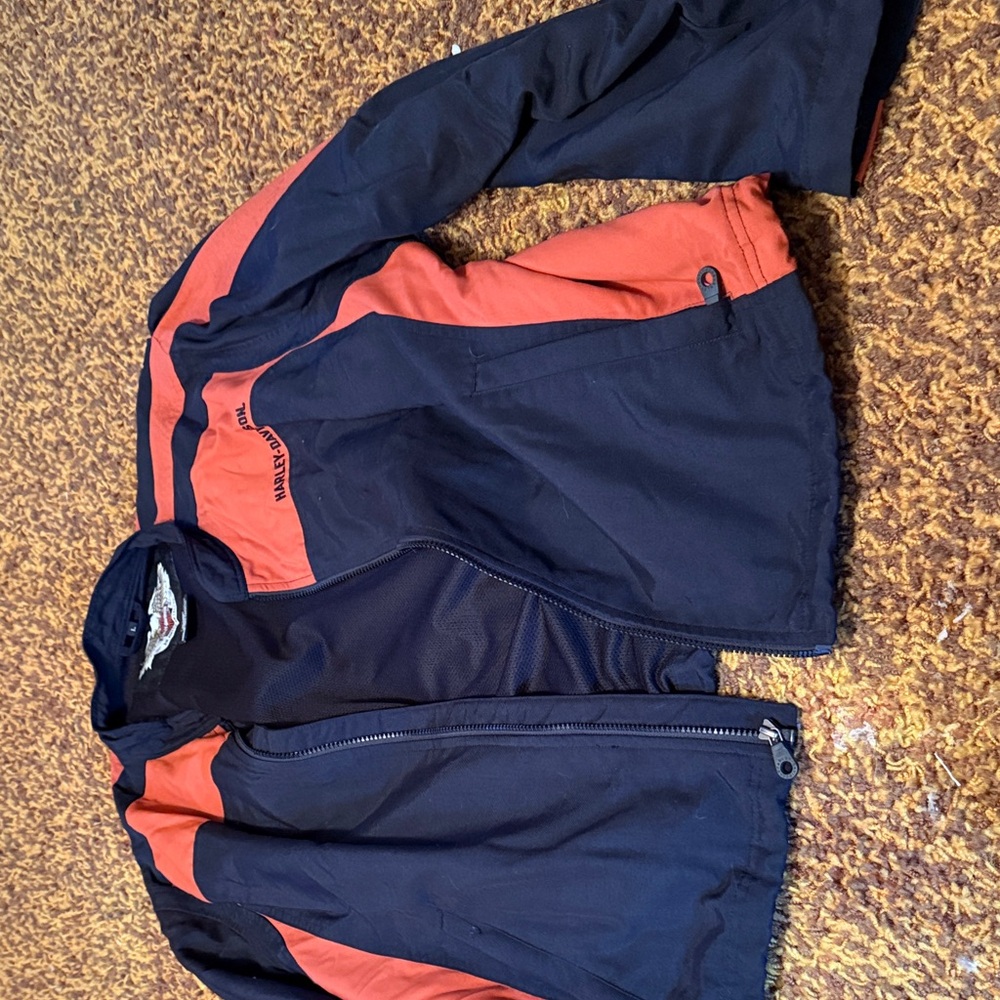 Harley-Davidson Black and Orange Windbreaker